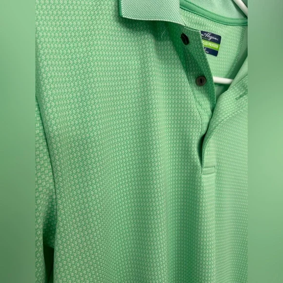 Ben Hogan Performance Golf Polo – Bright Green Micro Pattern – Size Small - Picture 3 of 4